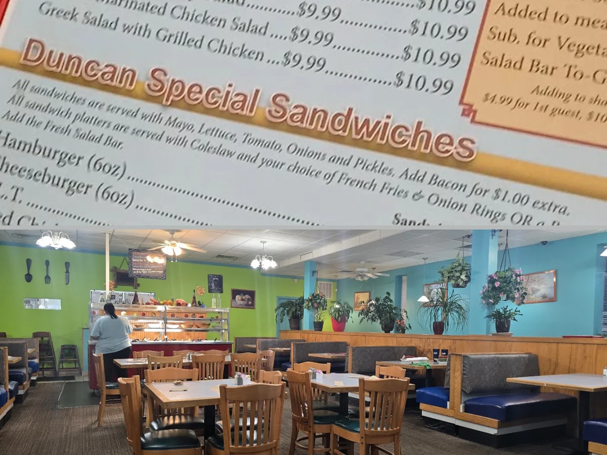 Casual breakfast spot with booths and warm lighting.